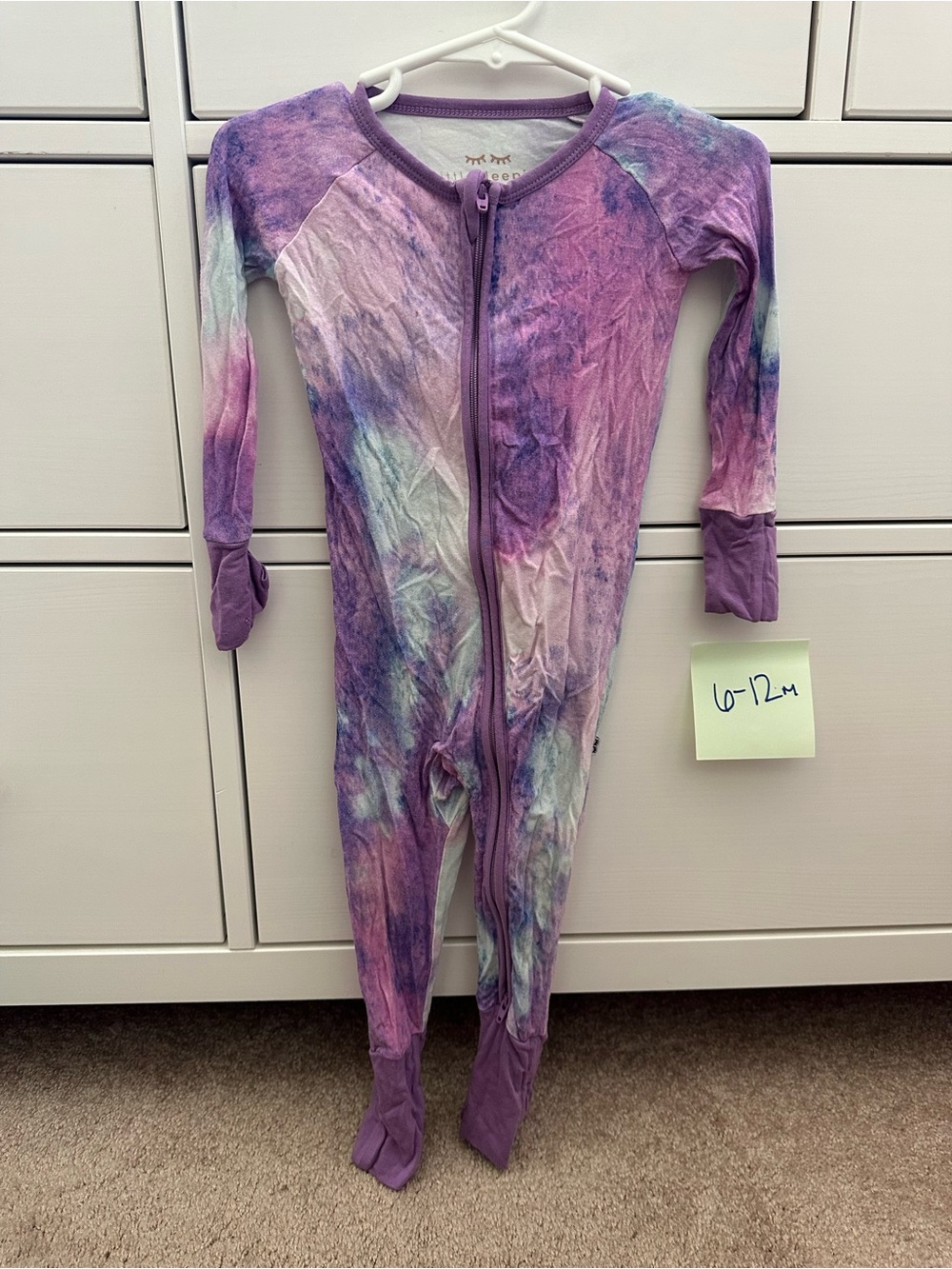 Little Sleepies Purple Tie-Dye One-Piece Zip Footed Pajamas